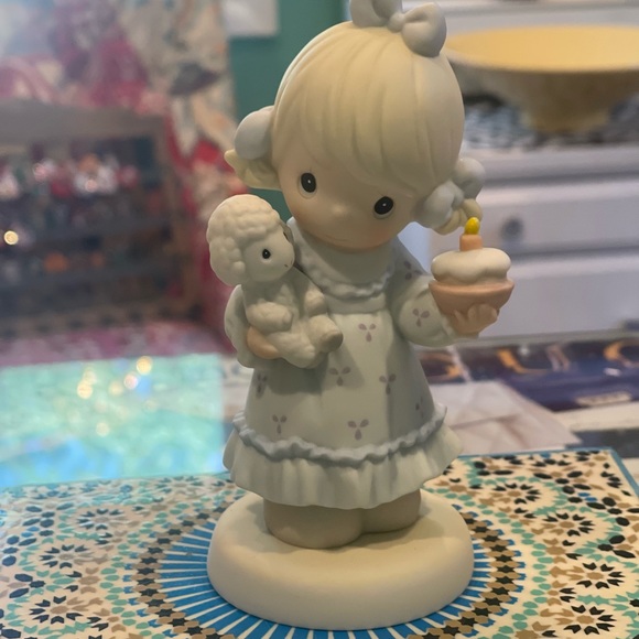 Precious Moments Other - Precious Moments little girl with birthday cupcake and sheep